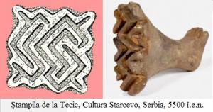11.1.2.01 Ştampila de la Tecic, Cultura Starcevo, Serbia, 5500 î.e.n.