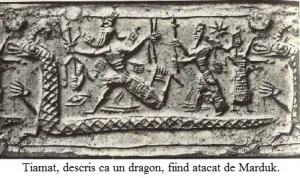 9.6.5.2 Tiamat, descris ca un dragon, fiind atacat de Marduk, în „Enuma Elish”. - Copy
