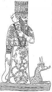 9.6.5.4 Zeul Marduk şi dragonul său, reprezentat pe un sigiliu cilindric babilonean