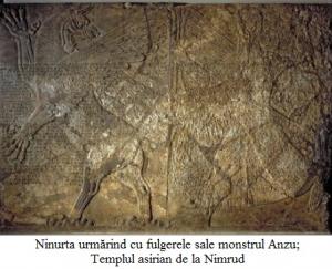 9.6.5.6 Ninurta urmărind cu fulgerele sale monstrul Anzu; Templul asirian de la Nimrud