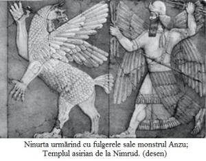 9.6.5.7 Ninurta urmărind cu fulgerele sale monstrul Anzu;